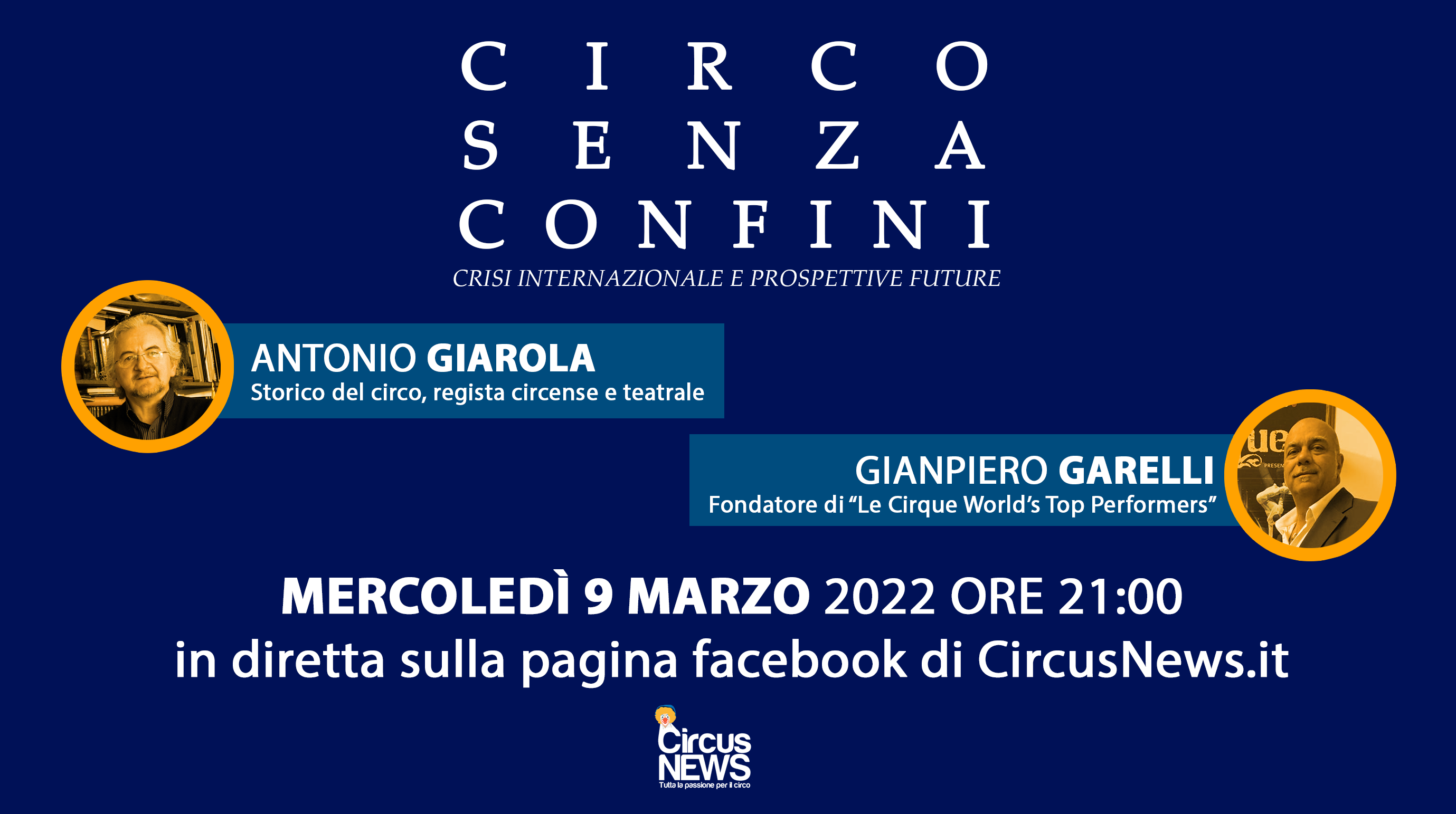 “Circo senza confini” mercoledì 9 marzo in diretta facebook